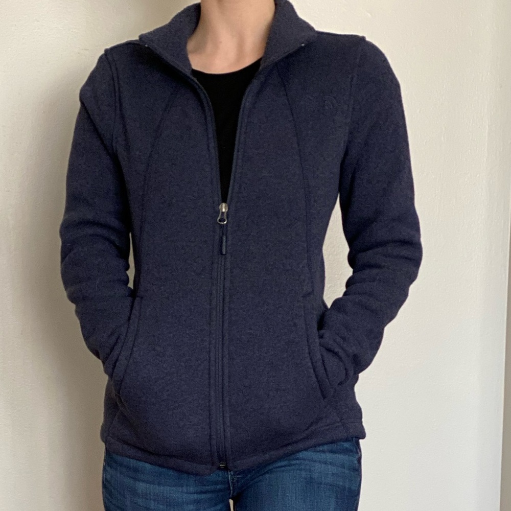 Northface XS blue fleece zip up jacket.